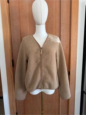 UNIQLO Cozy Tan Sherpa Zip Jacket - Women